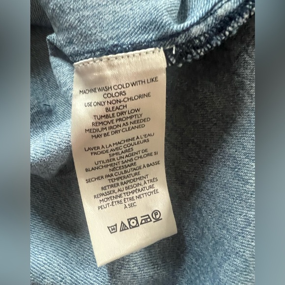 Anthropologie Pilcro Letterpress Denim Flutter Shirt - Size L - Picture 3 of 4